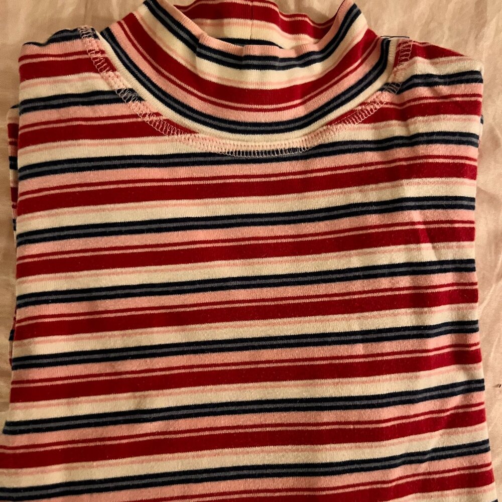 Northern Reflections Pink Stripped Mockneck